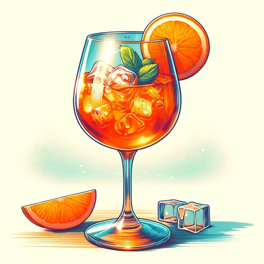 Illustration of an Oregon Aperol Spritz